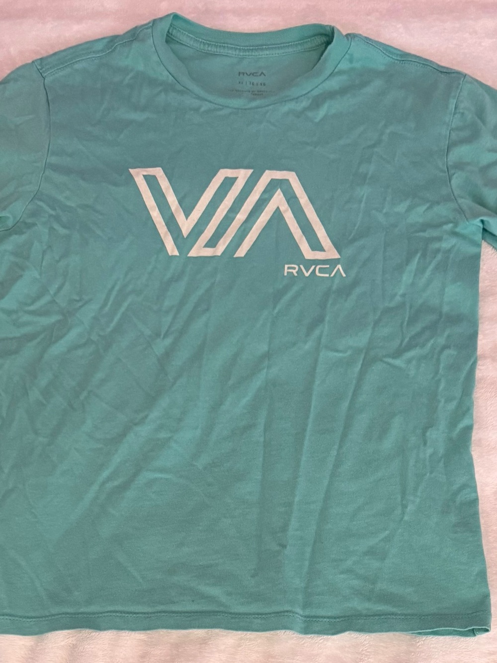 RVCA Kids Turquoise Tee with White Logo